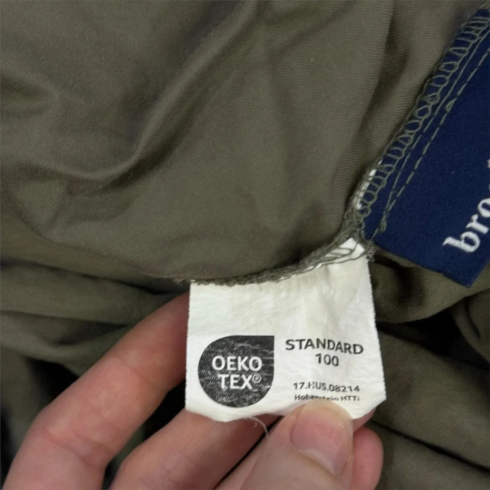 Brooklinen Full Size Sateen Fitted Sheet Olive Green Classic Percale Cotton